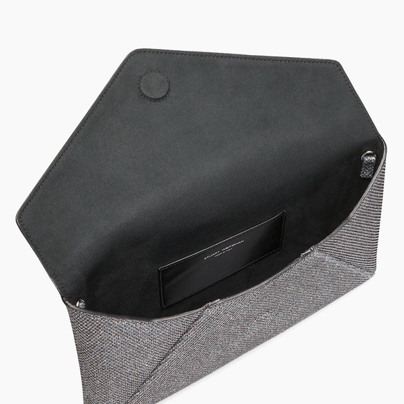 Stuart Weitzman Silver Glitter Slingback Pumps with Matching Envelope Clutch - Picture 11 of 11